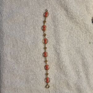 Gold and Coral Bracelet